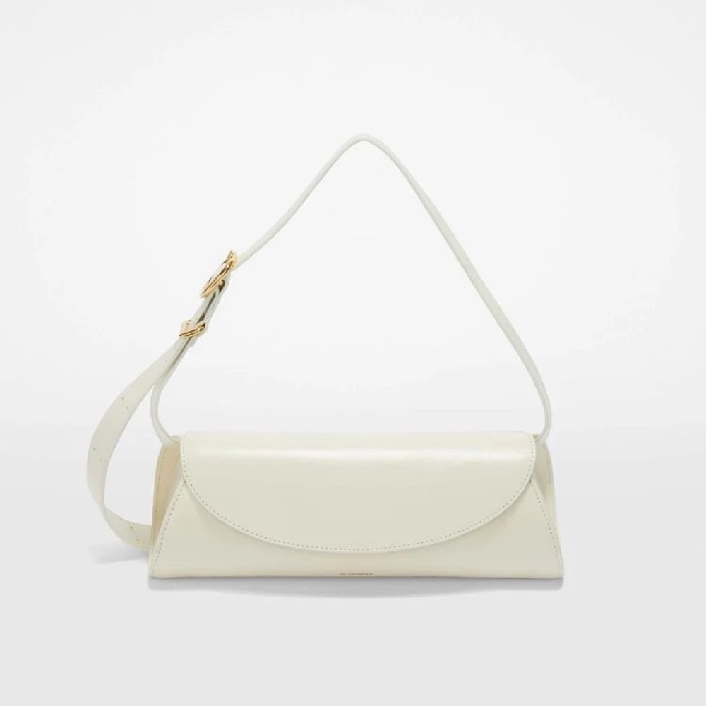 NEW Authentic Jil Sander Small Cannolo Shoulder Bag, Off White Leather